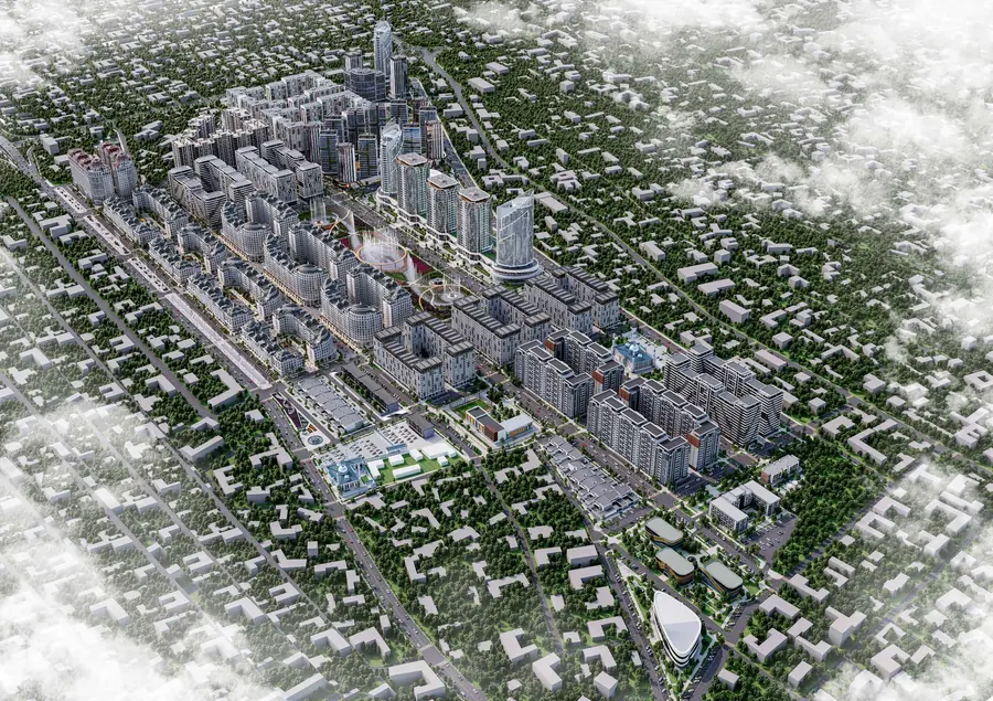 Вид на Osh City с высоты